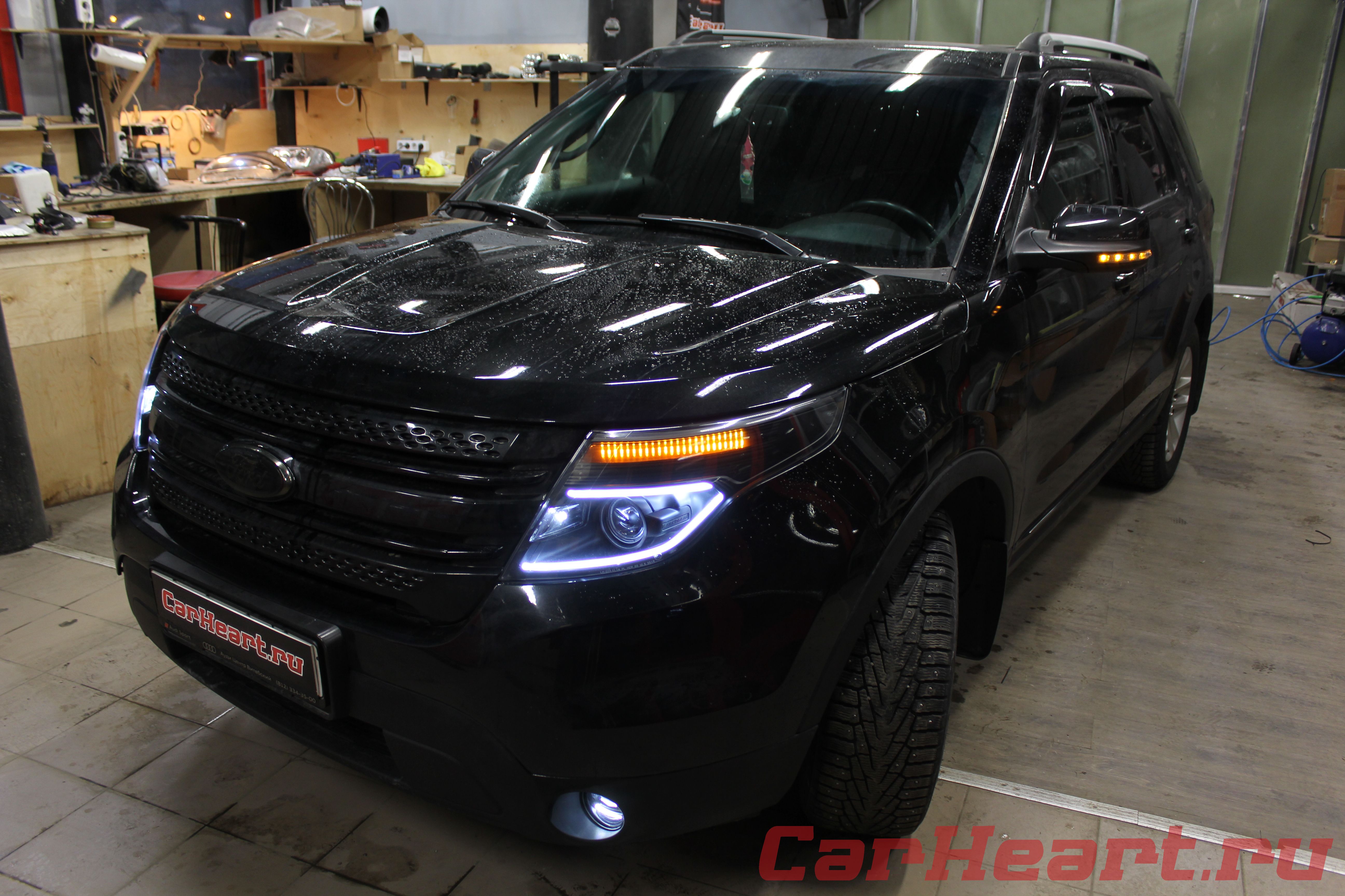 Ford Explorer 5, Koito Bi-Led, покраска фар, светодиодный тюнинг