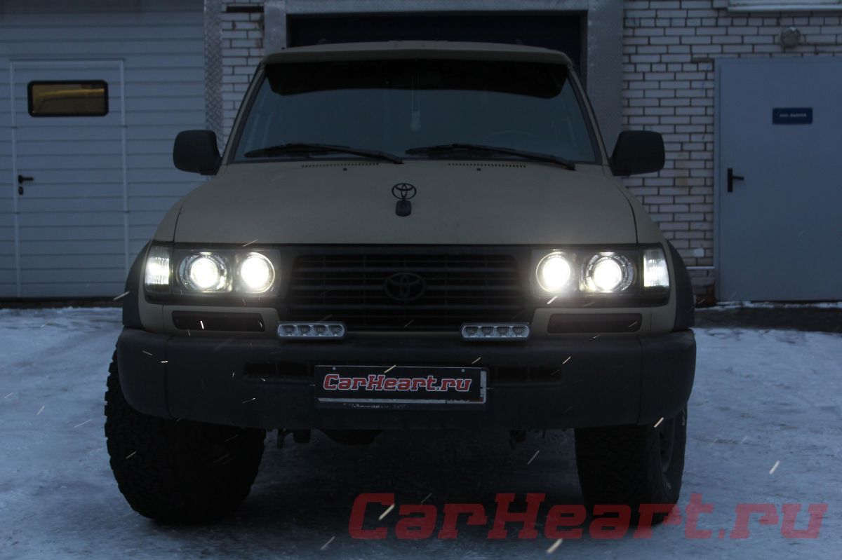 Toyota Land Cruiser 80, установка GTR Mini BI-LED