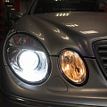 Mercedes-Benz E-class - Замена штатных линз на яркие светодиодные, восстановление прозрачности стекол фар