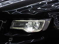 Jeep Grand Cherokee, замена штатных линз на бидиодные, восстановление стекол фар