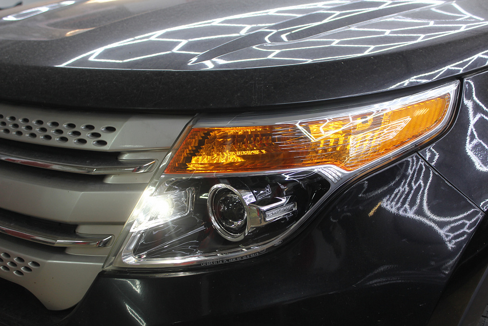Ford Explorer V - Замена штатных ксеноновых линз на современные диодные модули, восстановление прозрачности стекол фар