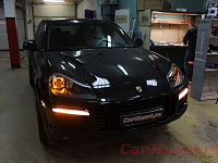 Porsche Cayenne 957, Hella 3, Morimoto Match Box, замена бленд и покраска масок