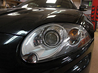 Jaguar XKR, замена штатных линз на новые