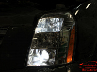Cadillac Escalade (GMT900), замена линз на светодиодные Koito BiLED, led габариты, восстановление стекол