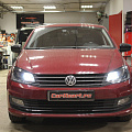 Volkswagen Polo -  Установка диодных линз в штатный отражатель, восстановление прозрачности стекол, замена ламп противотуманных фар на диодные