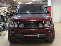Land Rover Discovery 4, замена штатных модулей на бидиодные, установка дополнительных фар