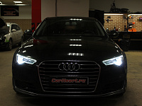 Audi A6 C7 замена линз на светодиодные и замена стекол фар