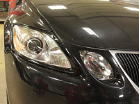 Lexus GS, замена линз, полировка фар