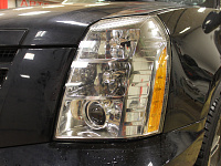 Cadillac Escalade, замена штатных бигалогеновых модулей на лазерные