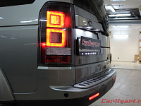 Land Rover Discovery 4, установка светодиодных полосок в катафоты