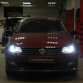 Volkswagen Polo -  Установка диодных линз в штатный отражатель, восстановление прозрачности стекол, замена ламп противотуманных фар на диодные