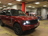 Range Rover Sport, замена линз покраска масок, полировка и оклейка
