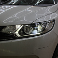 Honda FIT - Замена штатных диодных линз для левостороннего движения на более яркие диодные модули с правильным распределением света