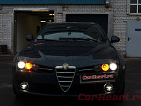 Alfa Romeo 159, бидиодные Morimoto M-Led, светодиодные ПТФ Morimoto