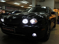 Jaguar x-type. Установка Bi-led линз, led ПТФ, led в габарит/поворот.