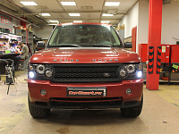Range Rover Sport, замена линз покраска масок, полировка и оклейка