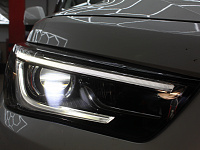 Infiniti QX80 Установка бидиодных модулей взамен штатных, восстановление стекол фар