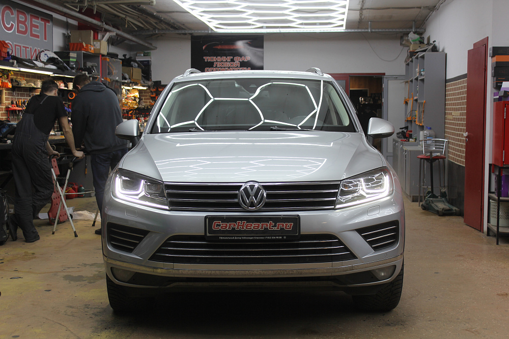 Volkswagen Touareg - Замена штатных ксеноновых линз на современные диодные, замена световодов и плат световодов